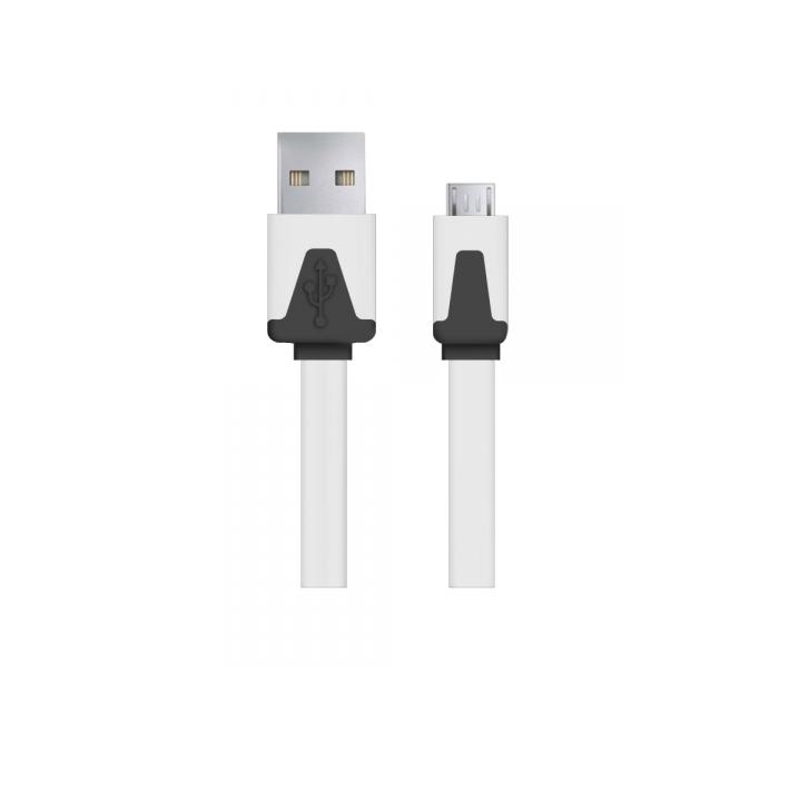 Kabel microUSB - USB biały 1.8m płaski CB-5534