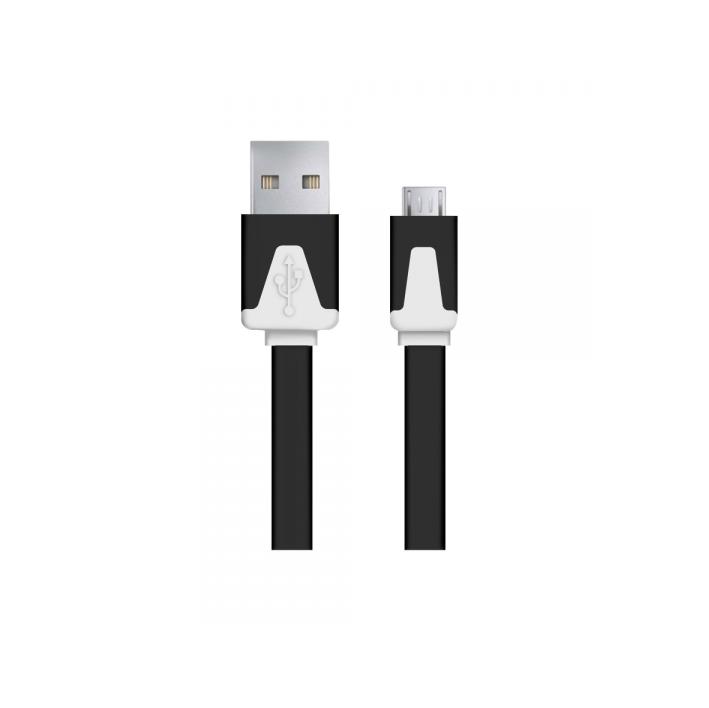 Kabel microUSB - USB czarny 1m płaski CB-5831