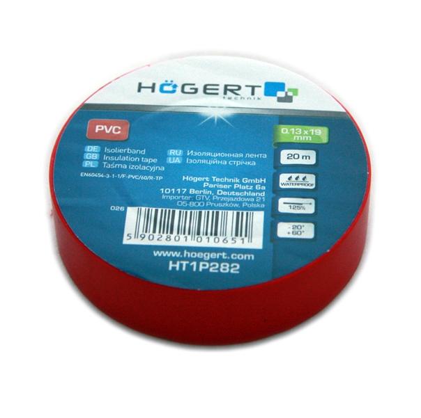 Taśma izolacyjna Hogert czerwona 20m CB-73856