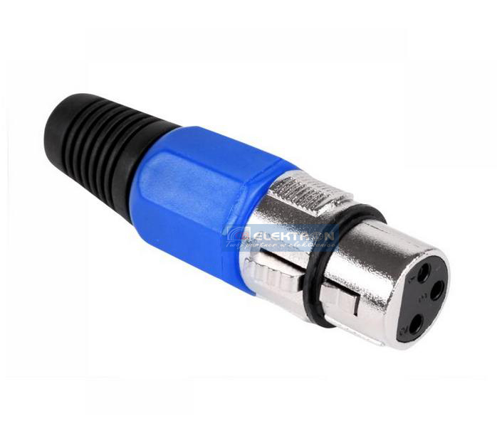 Wtyk XLR 3-pin ĹźeĹski niebieski CB-80230
