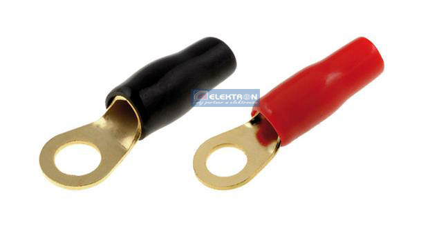 Konektor oczko M10/6,0mm złoty czerwony CB-83106