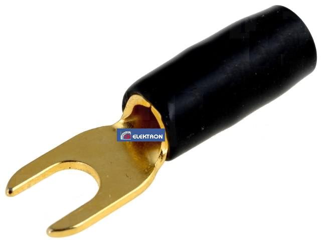 Konektor widełki 6mm/4,2mm czarny CB-83123