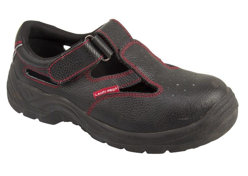 Sandały skórzane czarne LPSOMA43 "43" CB-850056